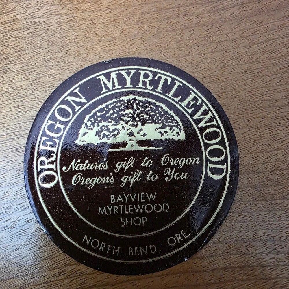 Oregon Myrtlewood Hand Painted Landscape Wall Plaque Anita Signed 12 Inch Round‎
